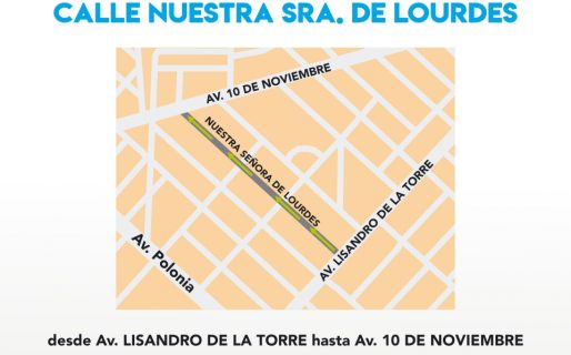 Cambian sentido de circulación a la calle Nuestra Señora de Lourdes