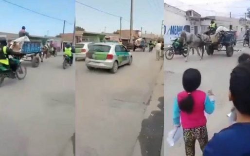 Amplio despliegue policial en persecución a un hombre en carreta