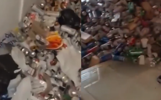Terminó un inquilinato dejando destrozos, 8 mil latas de cerveza y encima no pagaba la cuota