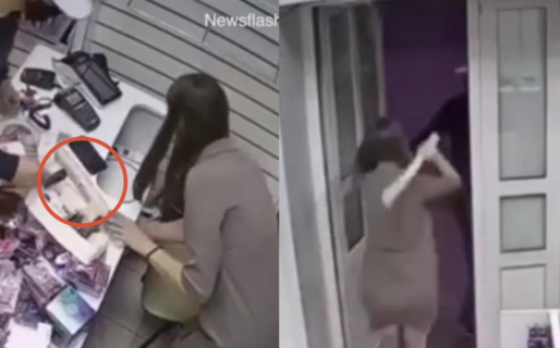 VIDEO: Empleada de un sex shop logró amedrentar a un ladrón utilizando un consolador gigante