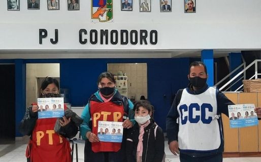 Diferentes organizaciones sociales salieron a hacer campaña para el Frente de Todos