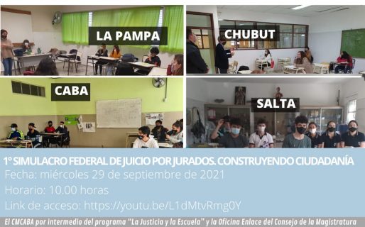 Alumnos de Rada Tilly participarán este miércoles del “Primer Simulacro Federal de Juicio por Jurados”
