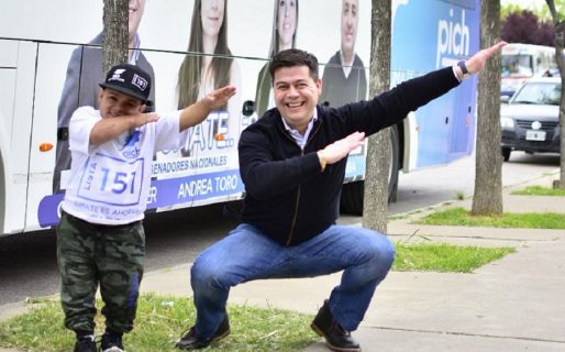 Treffinger estuvo acompañado por un actor de “El Marginal” en el interior de Chubut