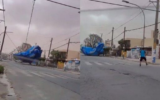 Insólito: se voló una pelopincho por fuertes vientos en Buenos Aires