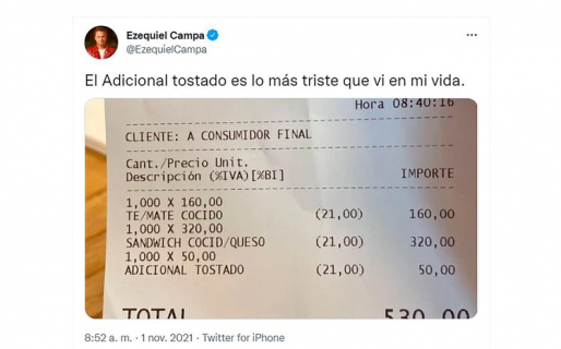 El insólito monto adicional por tostar un sándwich que indignó a todos