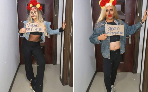 El antes y el después de una noche de fiesta fue aclamado como el mejor disfraz en pareja