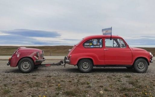 Viajan en un “Fitito y medio” y llevan recorridos 11 mil kilómetros