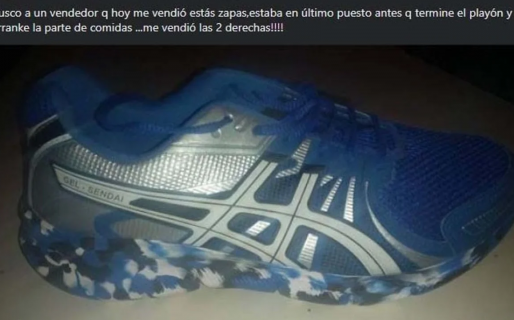 Chubut: Se distrajo comiendo un choripán y le vendieron dos zapatillas del pie derecho