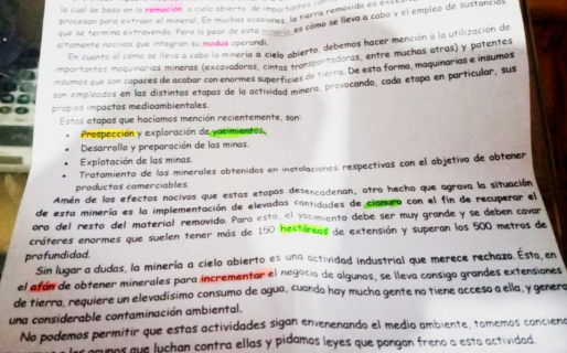 Padres denuncian que en la escuela les dan a sus hijos una tarea para el hogar “antiminera”