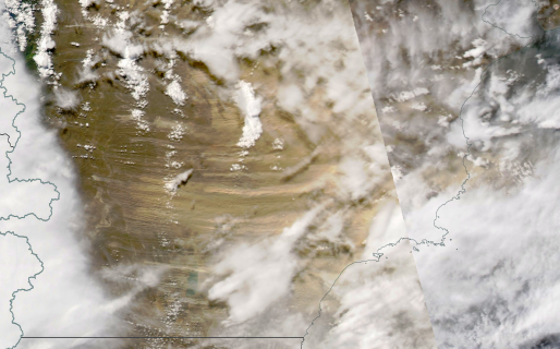 El temporal de viento en Comodoro fue captado desde el espacio