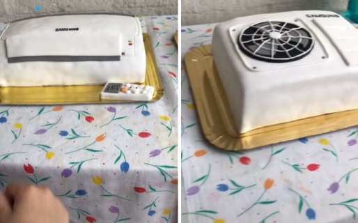 VIDEO: Un nene cumplió años y pidió una torta ¡con forma de aire acondicionado!
