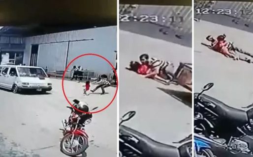 Un hombre salvó a una nena de ser atropellada