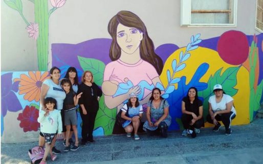 Pintaron un mural colectivo en el CAPS Jorge Newbery