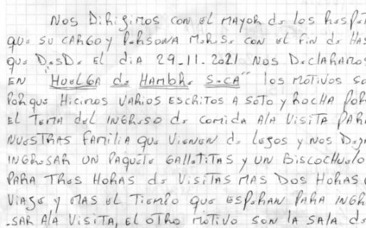 Por el mal estado del colchón de las visitas íntimas, presos iniciaron una huelga de hambre