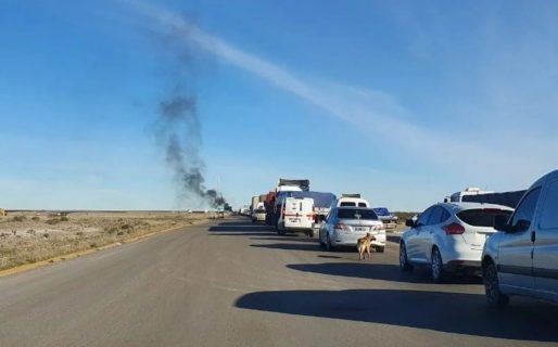 Corte total de Ruta 3 en los ingresos a Trelew y Madryn en rechazo a la megaminería y a la Ley de Pesca