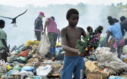 Un nene encontró un árbol de Navidad en un basural y recibió una enorme cantidad de donaciones