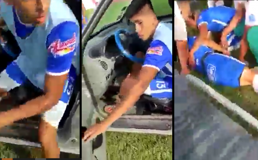 Por falta de médicos un jugador tuvo que manejar la ambulancia, que no tenía nada adentro