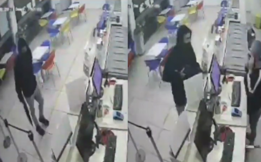 VIDEO: Un ladrón “armado” con un paraguas robó una heladería