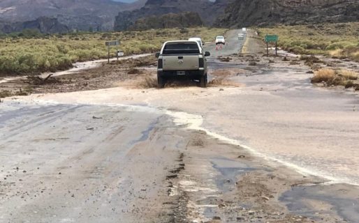 La lluvia causó problemas en todo Chubut y cortaron la Ruta 25 por efecto del agua