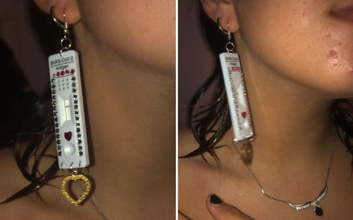 Hicieron aritos “fashion” con un test de covid