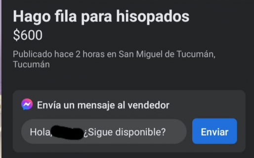 ¿Avivada o tomada de pelo? Ofrecen hacer la fila para hisoparse por $600 pesos