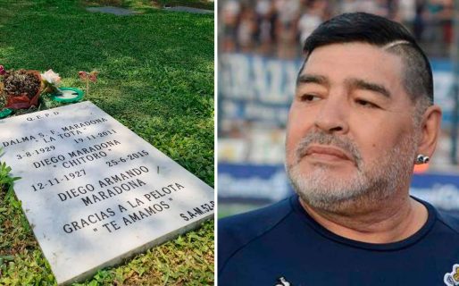 “Tres ramitos de flores secas”: denuncian que la tumba de Diego Maradona está abandonada