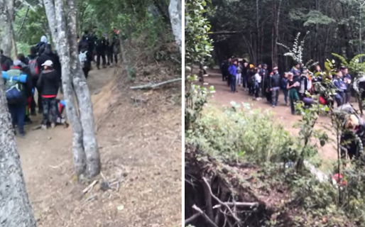 Cordillera colapsada: esperan hasta 40 minutos para cruzar una pasarela