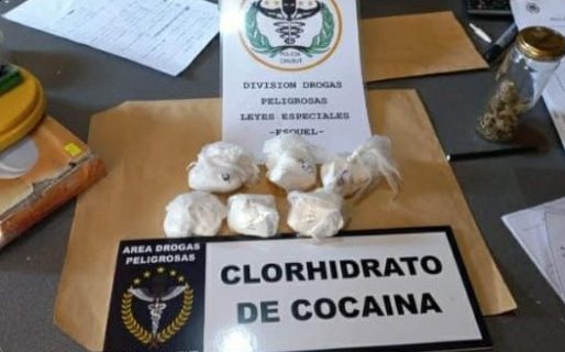 La Policía del Chubut incautó 351 dosis de cocaína en Esquel
