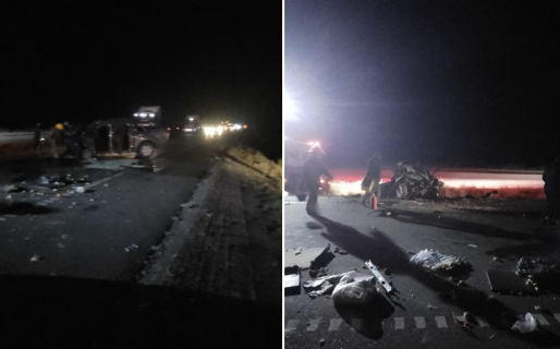 Cuatro muertos en un brutal choque frontal en Chubut