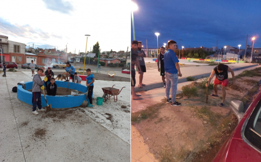 Vecinos reacondicionan la plaza del barrio Quirno Costa