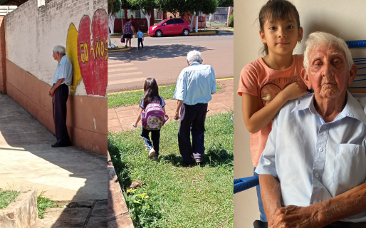 La emocionante historia del abuelo que todos los días espera a su nieta a la salida de la escuela