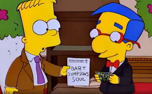 Igual que Bart Simpson: un estudiante vende su alma como NFT