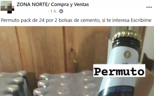 En Comodoro permutan cervezas por cemento