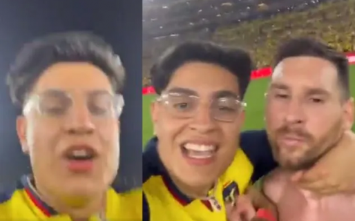 Se filtró el video de la fuerte reacción de Messi cuando lo abordó un hincha ecuatoriano