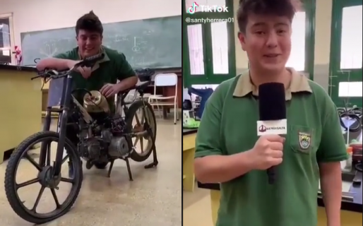 Un joven argentino presentó como proyecto escolar una moto que funciona con agua salada