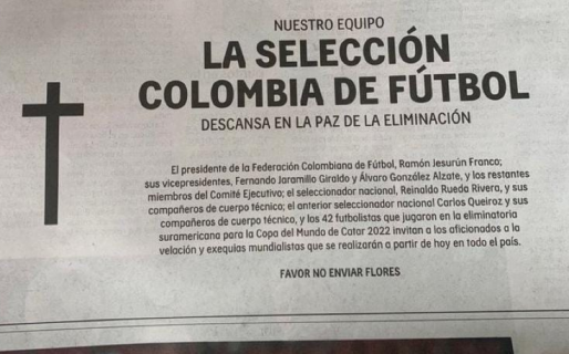 No les cabió una: En Colombia velaron a su selección por no clasificar al mundial