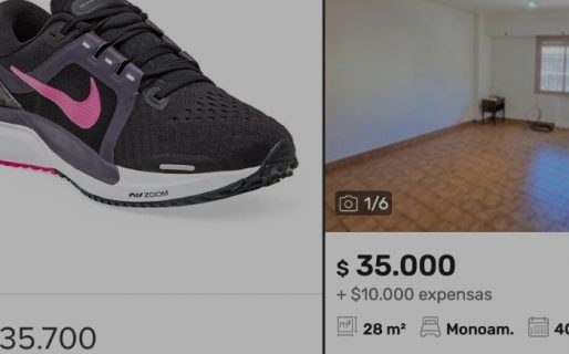 Alquilar un monoambiente vale lo mismo que una par de zapatillas o un set de ollas