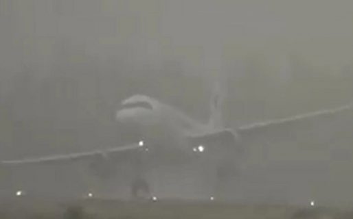 La impactante maniobra de un piloto de avión por el temporal de viento