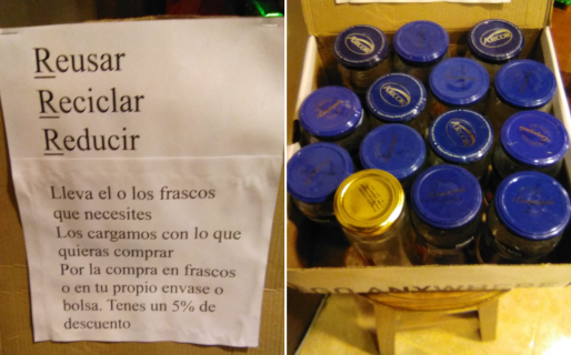 Genial iniciativa: Un negocio hace un descuento del 5% en la compra si se lleva el producto en envases reutilizados