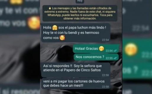 «Sos el papá luchón más lindo»: Cayó en una trampa por WhatsApp que le tendió una comerciante