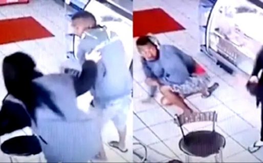 Un hombre quiso manosear a una mujer en una tienda y ella le dio una impresionante golpiza