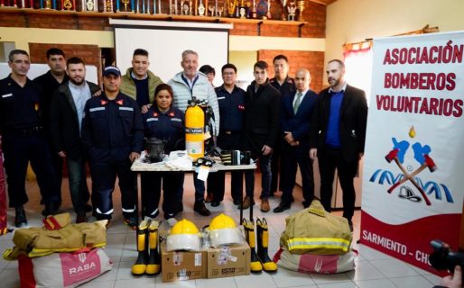 PAE concretó un nuevo aporte para los Bomberos de Sarmiento