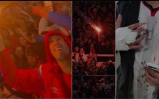 Hinchas quemados por una bengala y un bebé herido en Estudiantes-Nacional