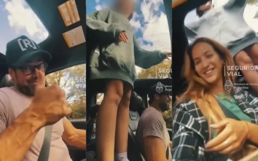 El mensaje de Seguridad Vial por la imprudencia al volante de Luciano Castro y Flor Vigna