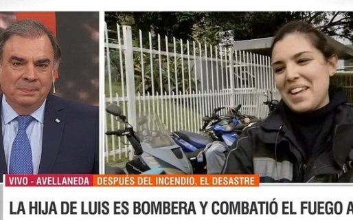 La emoción de Luis Otero al ver a su hija trabajando como bombera