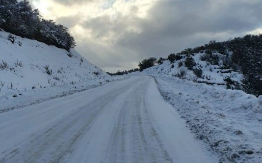 Rutas chubutenses transitables con extrema precaución por heladas fuertes