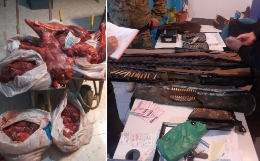 En compañía de dos menores, cazaron ocho guanacos: les secuestraron la carne y las armas