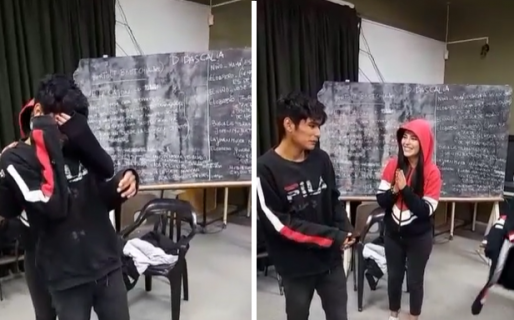 Le regalaron la chomba de egresados a un compañero que no podía pagarla y la reacción emocionó a todos