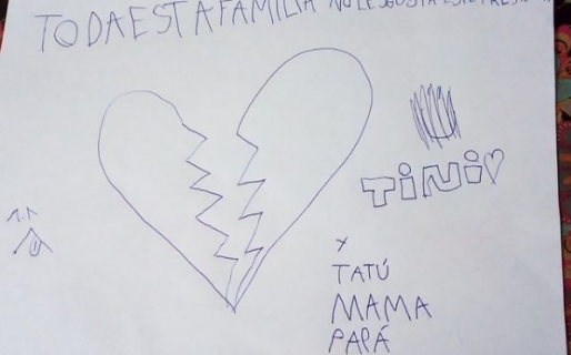 Una nena hizo un dibujo en rechazo a Alberto Fernández: «A esta familia no le gusta este presidente»