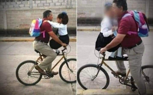 “Papi, a mi no me da vergüenza que me lleves en bici”: el tierno mensaje de una niña a su padre
